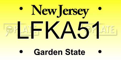 LFKA51 New Jersey License Plate