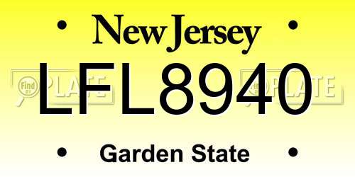LFL8940 New Jersey License Plate