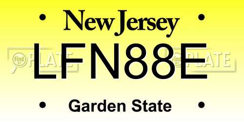 LFN88E New Jersey License Plate