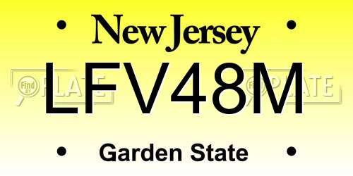 LFV48M New Jersey License Plate