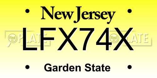LFX74X New Jersey License Plate