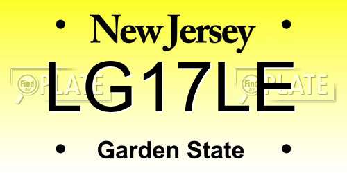 LG17LE New Jersey License Plate