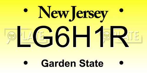 LG6H1R New Jersey License Plate