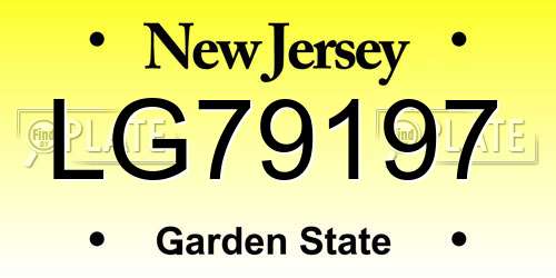 LG79197 New Jersey License Plate