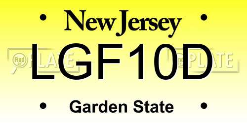LGF10D New Jersey License Plate