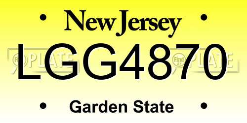 LGG4870 New Jersey License Plate
