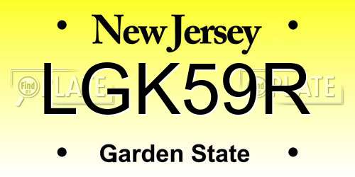 LGK59R New Jersey License Plate