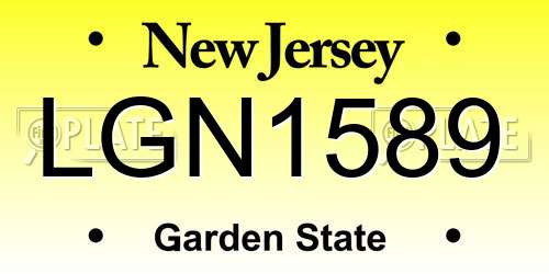LGN1589 New Jersey License Plate