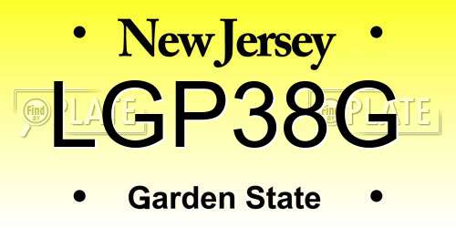 LGP38G New Jersey License Plate