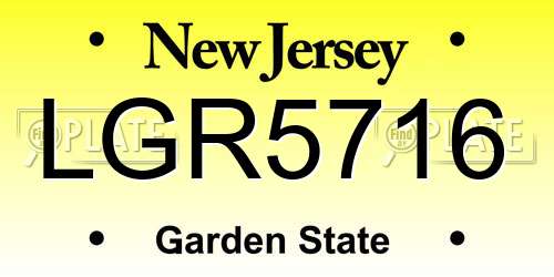 LGR5716 New Jersey License Plate