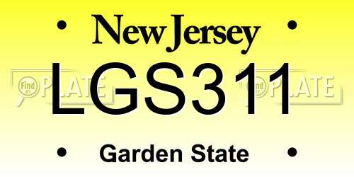 LGS311 New Jersey License Plate