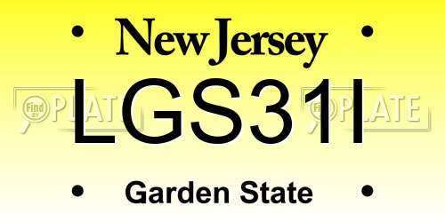LGS31I New Jersey License Plate