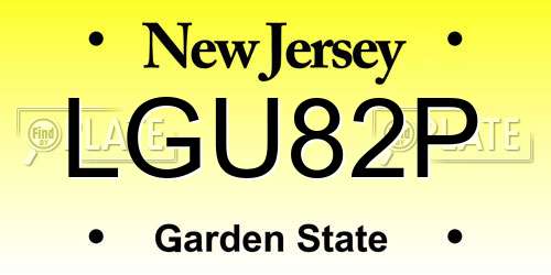 LGU82P New Jersey License Plate