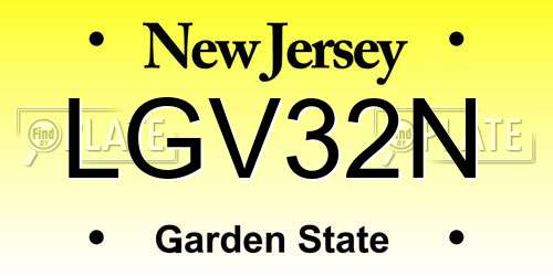 LGV32N New Jersey License Plate