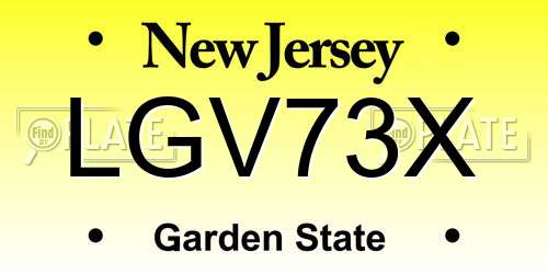 LGV73X New Jersey License Plate