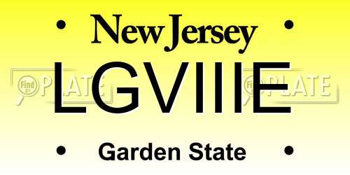 LGVIIIE New Jersey License Plate