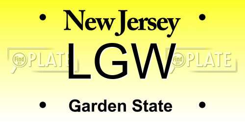 LGW New Jersey License Plate