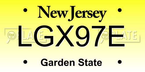 LGX97E New Jersey License Plate