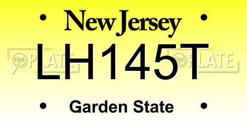LH145T New Jersey License Plate