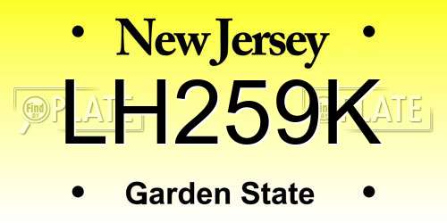 LH259K New Jersey License Plate