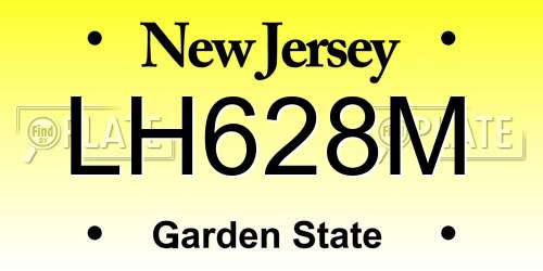 LH628M New Jersey License Plate