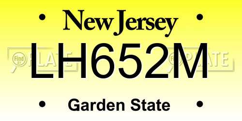 LH652M New Jersey License Plate