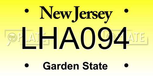 LHA094 New Jersey License Plate