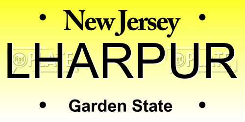 LHARPUR New Jersey License Plate