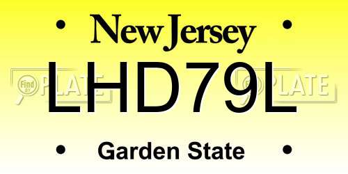 LHD79L New Jersey License Plate