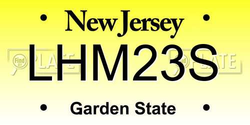 LHM23S New Jersey License Plate