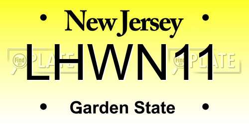 LHWN11 New Jersey License Plate