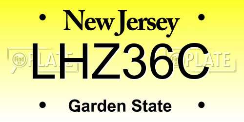 LHZ36C New Jersey License Plate