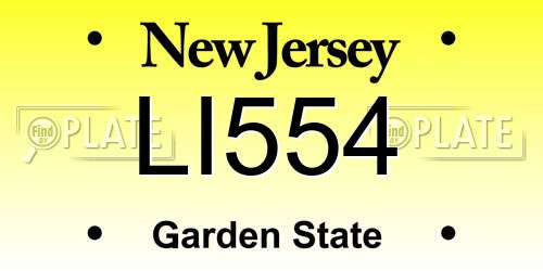 LI554 New Jersey License Plate