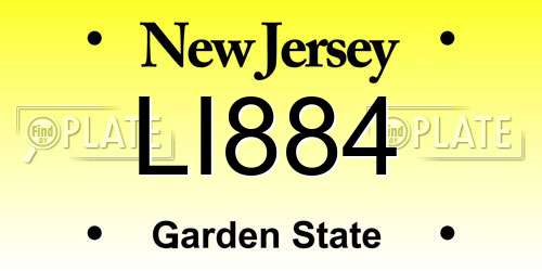 LI884 New Jersey License Plate