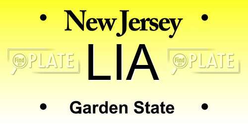 LIA New Jersey License Plate