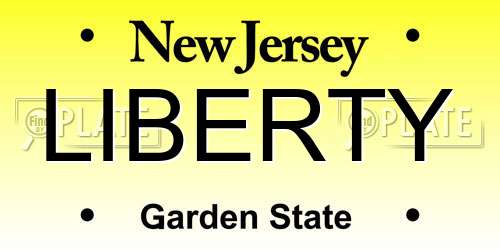 LIBERTY New Jersey License Plate
