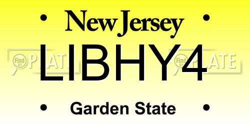 LIBHY4 New Jersey License Plate