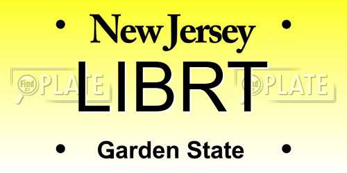 LIBRT New Jersey License Plate