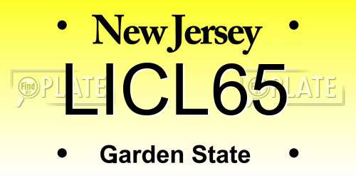 LICL65 New Jersey License Plate