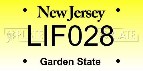 LIF028 New Jersey License Plate
