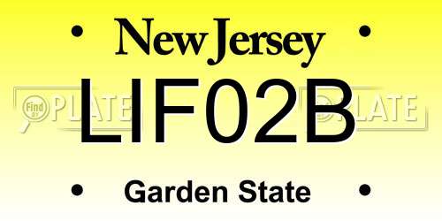 LIF02B New Jersey License Plate