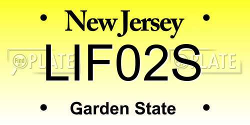 LIF02S New Jersey License Plate
