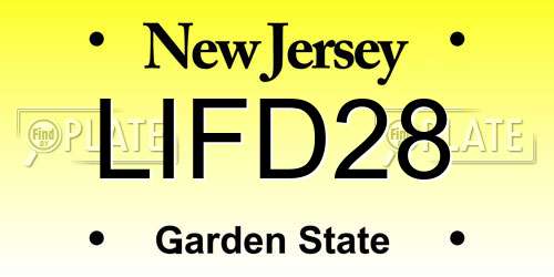 LIFD28 New Jersey License Plate