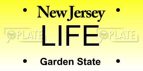 LIFE New Jersey License Plate