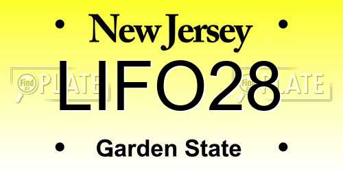 LIFO28 New Jersey License Plate
