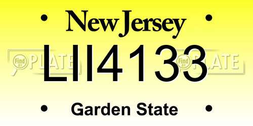 LII4133 New Jersey License Plate