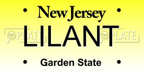 LILANT New Jersey License Plate
