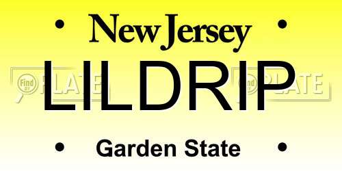 LILDRIP New Jersey License Plate