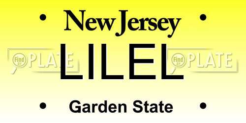 LILEL New Jersey License Plate