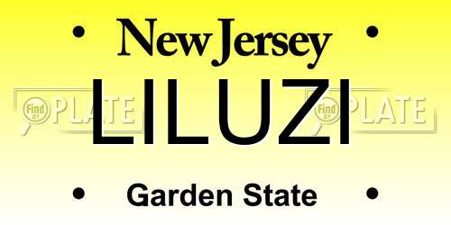 LILUZI New Jersey License Plate